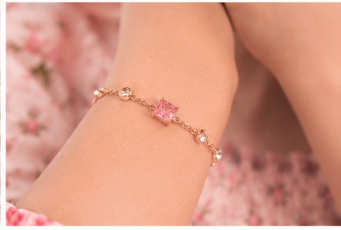 Pink Square Bracelet - Subtle Shine, Timeless You